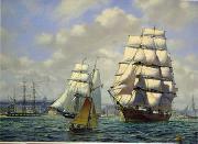unknow artist Seascape, boats, ships and warships. 54 oil painting on canvas